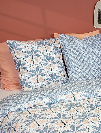 Conjunto de cama estampado palmeiras reversível - 2 pessoas