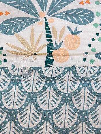 Conjunto de cama estampado palmeiras reversível - 2 pessoas