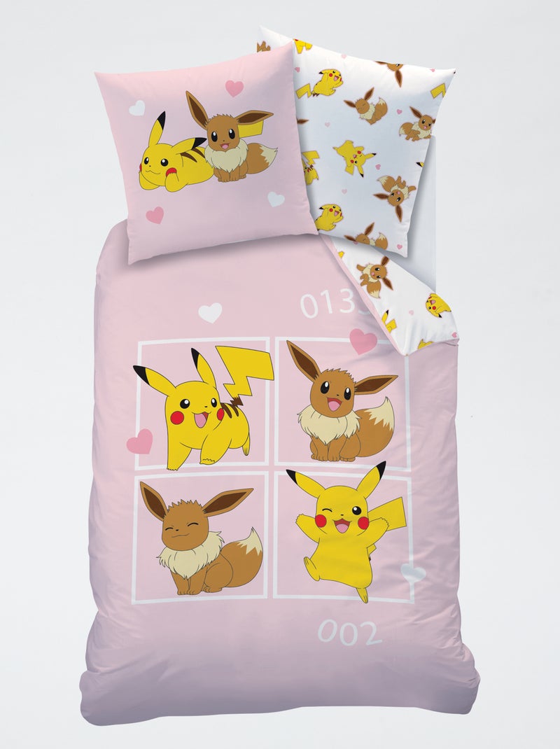 Conjunto de cama estampado 'Pokemon' Rosa - Kiabi