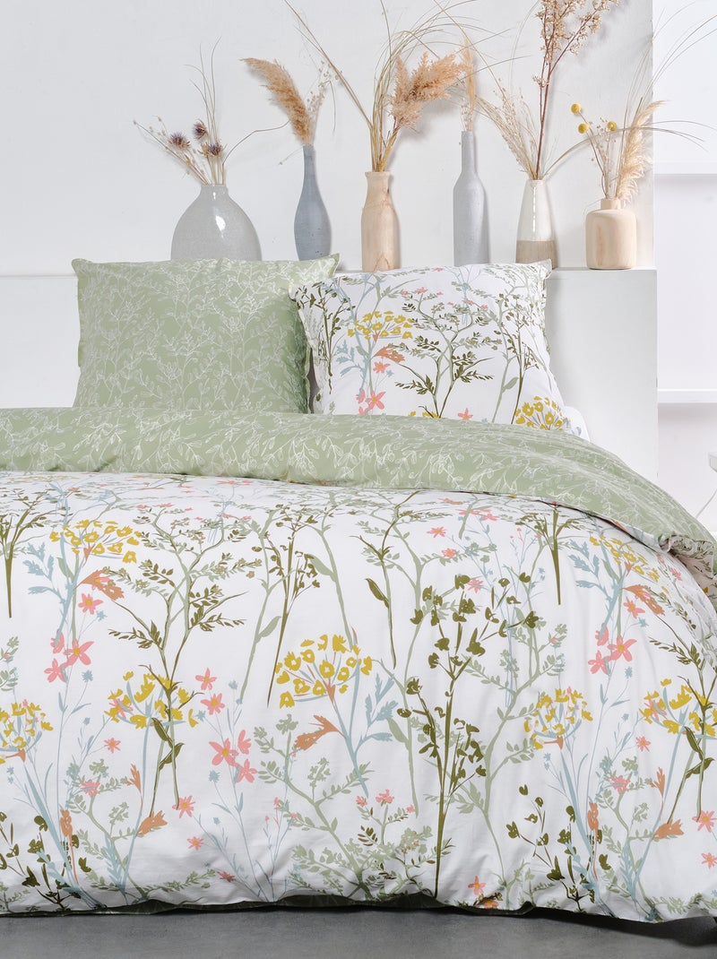 Conjunto de cama 'florido' - Casal BRANCO - Kiabi
