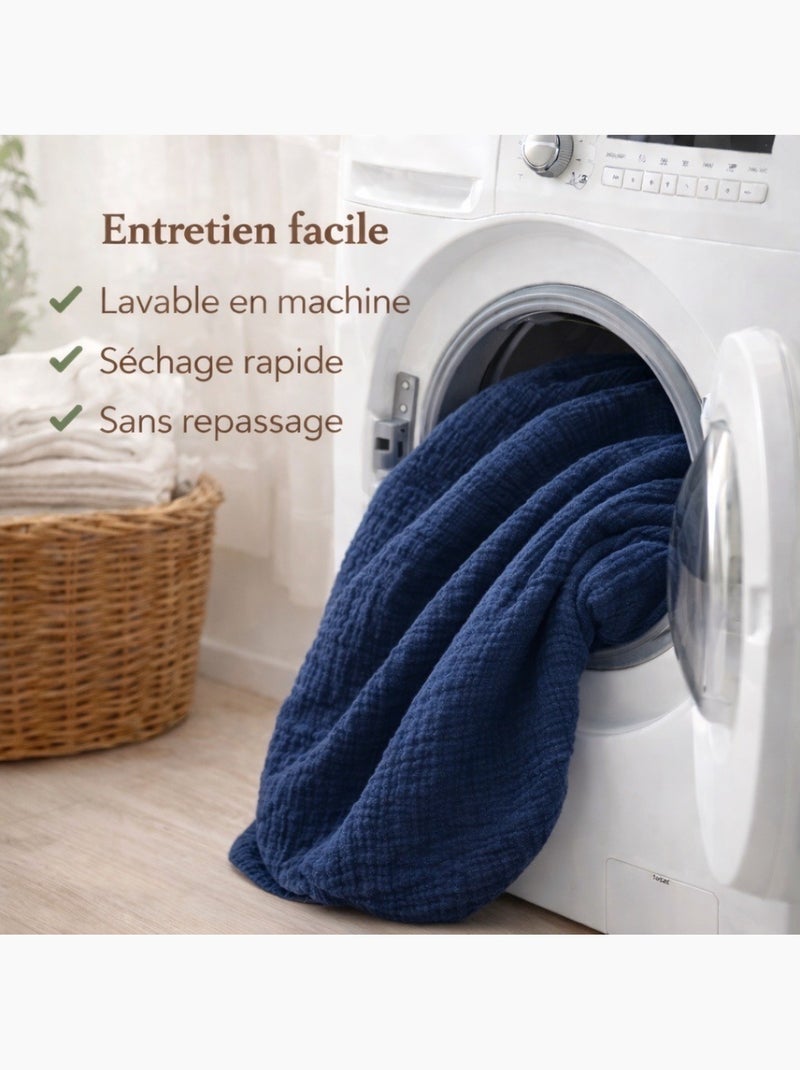 Conjunto de cama gaze de algodão alia promo linge Azul - Kiabi