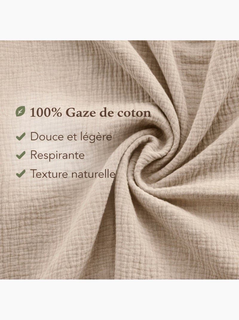 Conjunto de cama gaze de algodão alia promo linge Bege-areia - Kiabi