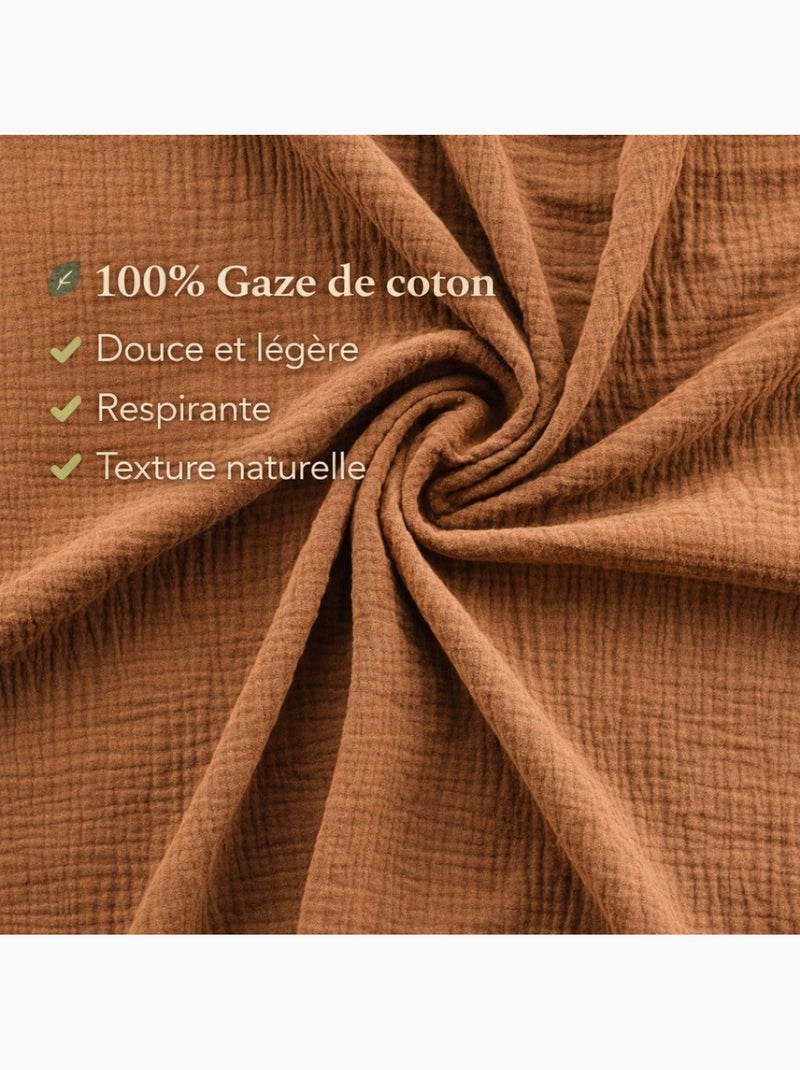 Conjunto de cama gaze de algodão alia promo linge Castanho-glacé - Kiabi