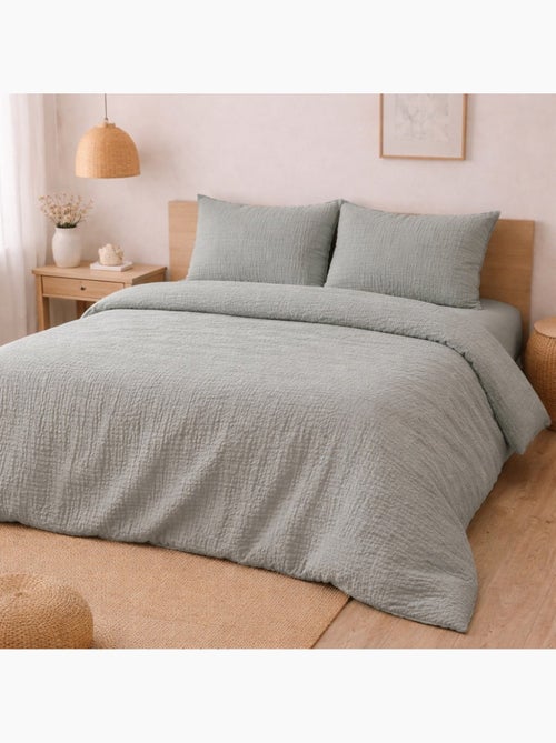 Conjunto de cama gaze de algodão alia promo linge - Kiabi Conjunto de cama gaze de algodão alia promo linge - Kiabi