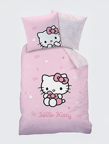 Conjunto de Cama 'Hello Kitty' 2 peças - 1 capa de edredão individual + 1 fronha