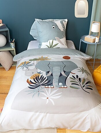 Conjunto de cama individual estampado 'elefante'