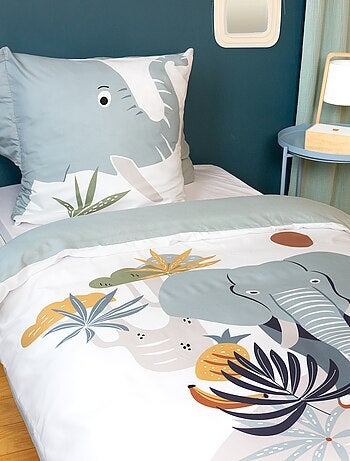Conjunto de cama individual estampado 'elefante'