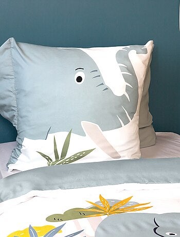 Conjunto de cama individual estampado 'elefante'