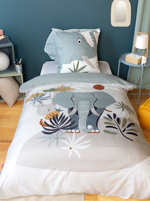 Conjunto de cama individual estampado 'elefante' - Kiabi