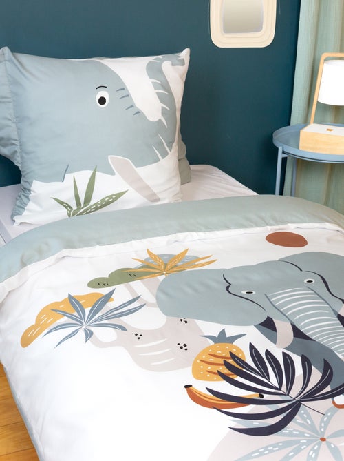 Conjunto de cama individual estampado 'elefante' - Kiabi