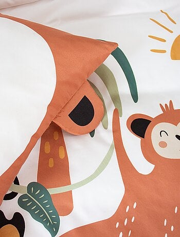 Conjunto de cama individual estampado 'macaco'