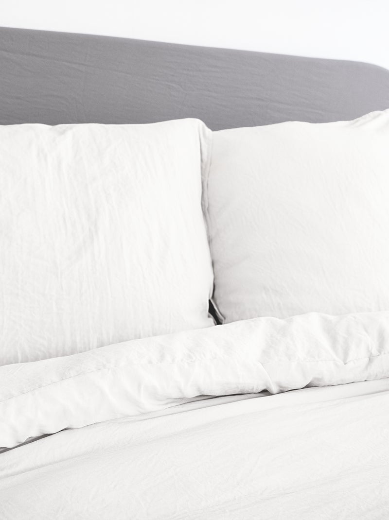 Conjunto de cama liso ultra macio - 1 ou 2 pessoas Branco - Kiabi