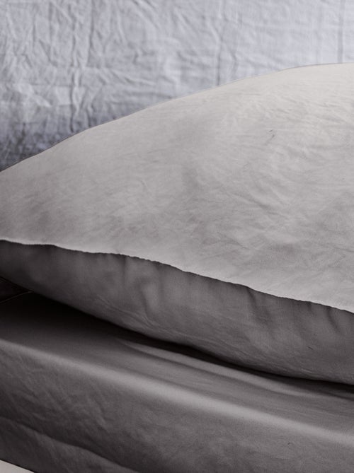 Conjunto de cama liso ultra macio - 1 ou 2 pessoas - Kiabi