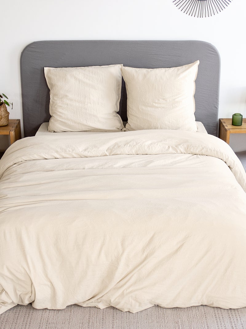 Conjunto de cama liso ultra suave - 1 ou 2 pessoas AMARELO - Kiabi