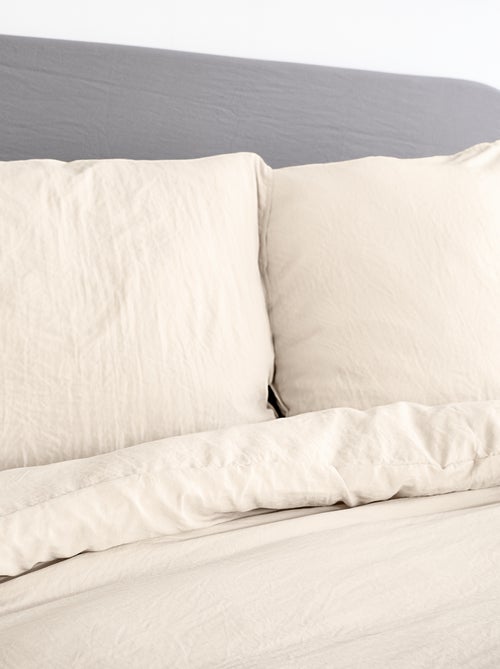 Conjunto de cama liso ultra suave - 1 ou 2 pessoas - Kiabi