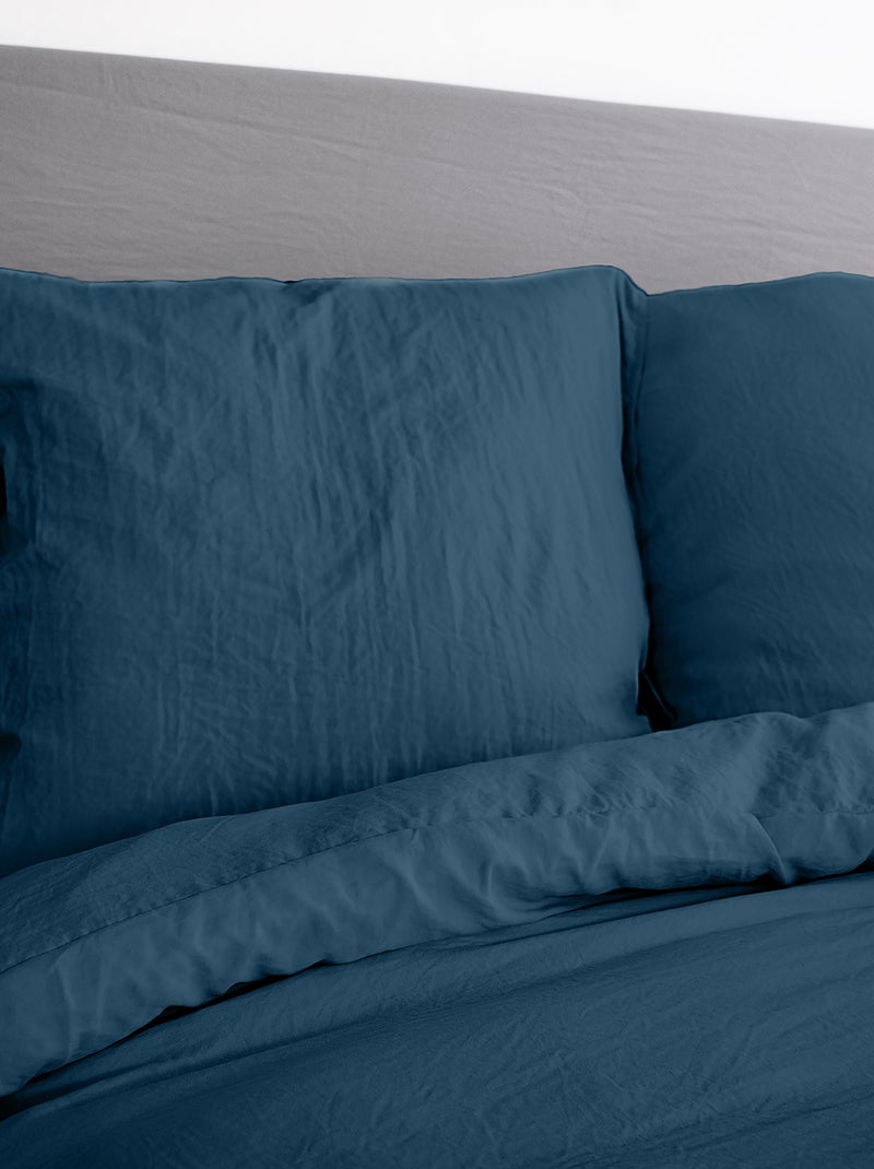 Conjunto de cama liso ultra suave - 1 ou 2 pessoas Azul - Kiabi