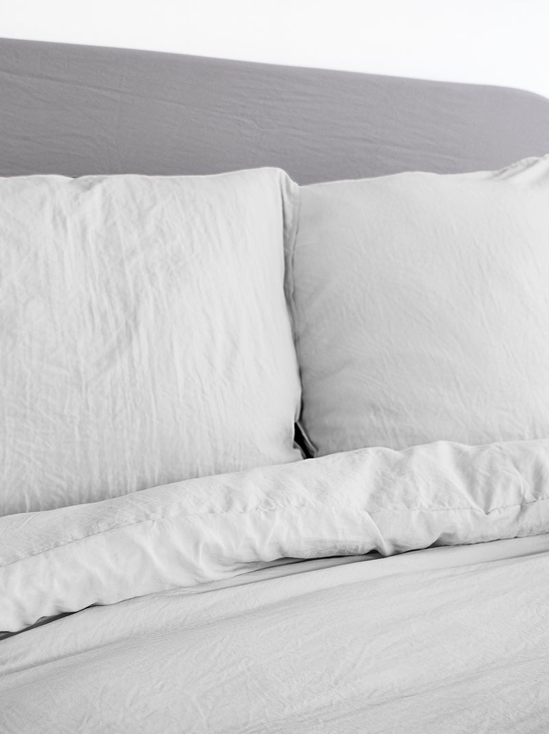 Conjunto de cama liso ultra suave - 1 ou 2 pessoas CINZA - Kiabi