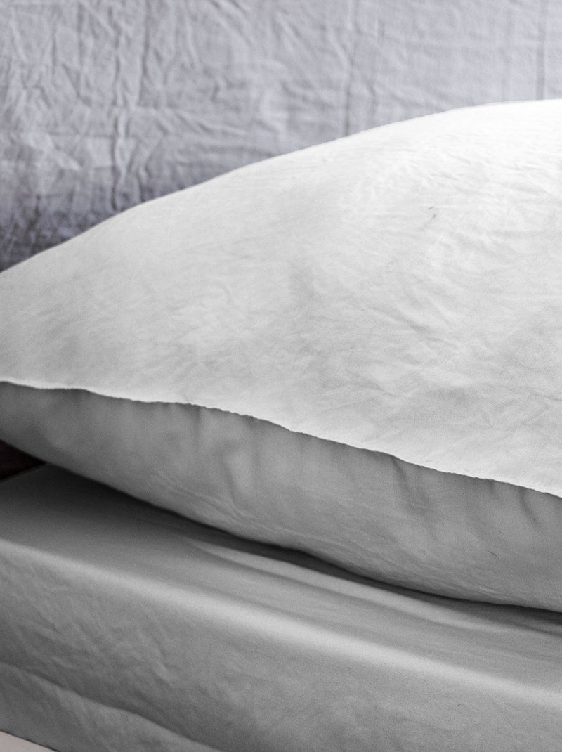 Conjunto de cama liso ultra suave - 1 ou 2 pessoas CINZA - Kiabi