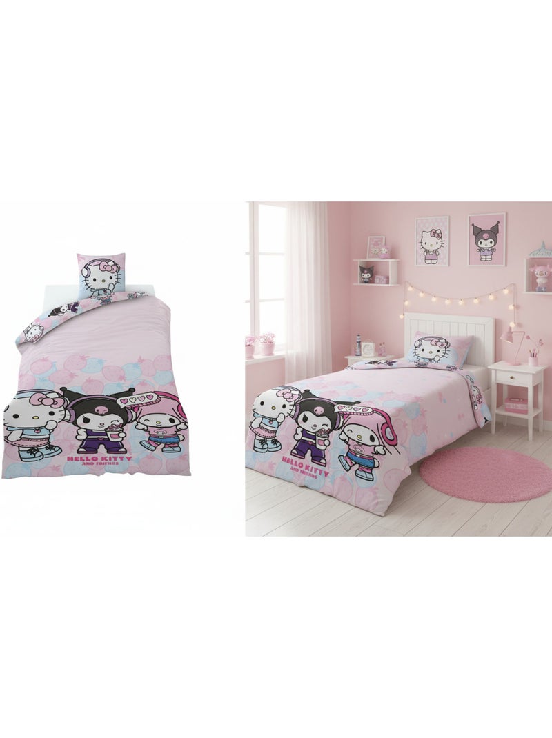 Conjunto de cama microfibra douceur d'intérieur hello kitty Preto Rosa - Kiabi