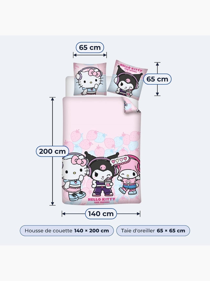 Conjunto de cama microfibra douceur d'intérieur hello kitty Preto Rosa - Kiabi