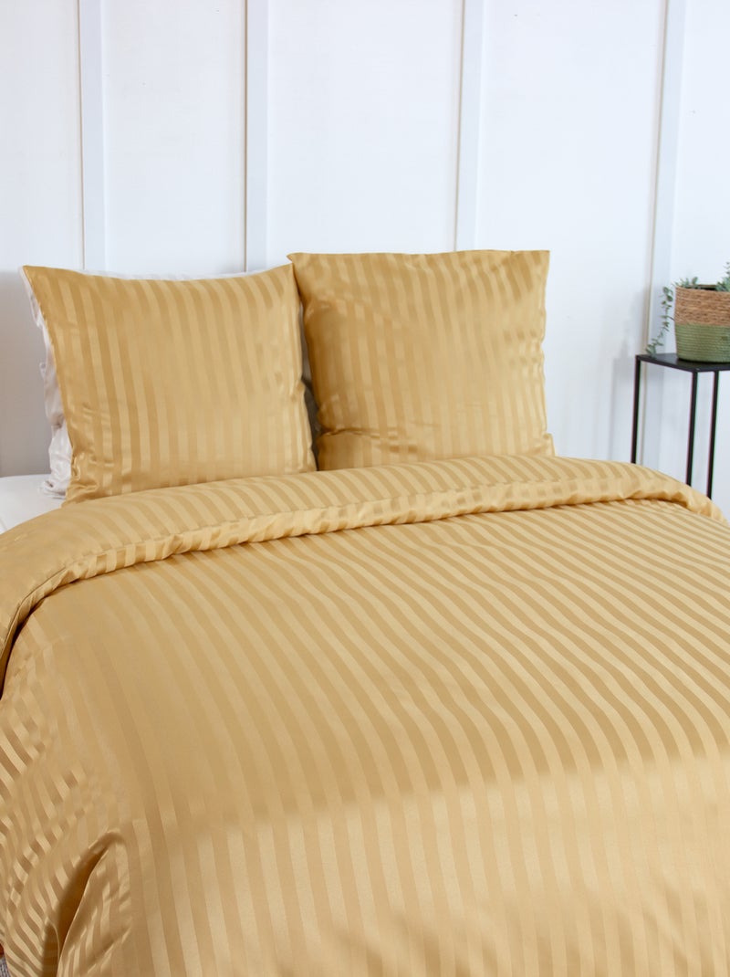 Conjunto de cama para 1 ou 2 pessoas em cetim + 2 fronhas Amarelo - Kiabi