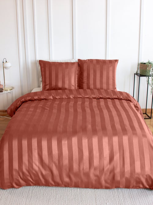 Conjunto de cama para 1 ou 2 pessoas em cetim + 2 fronhas - Kiabi