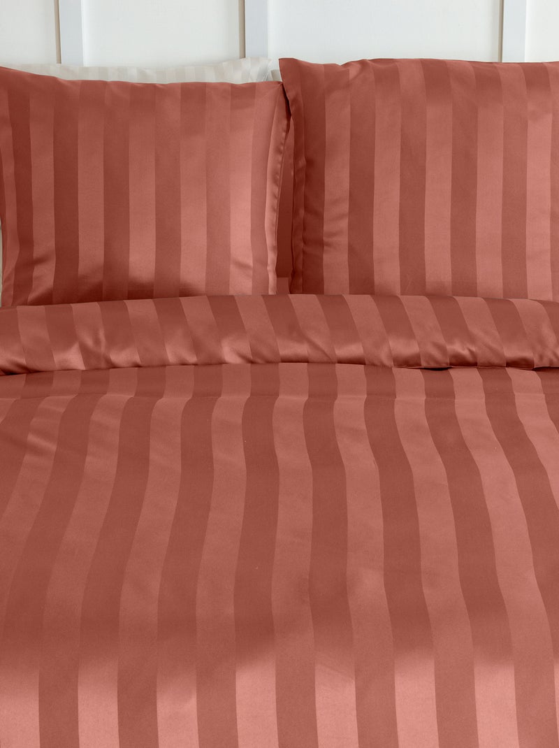 Conjunto de cama para 1 ou 2 pessoas em cetim + 2 fronhas Laranja - Kiabi