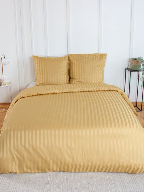 Conjunto de cama para 1 ou 2 pessoas em cetim + 2 fronhas - Kiabi