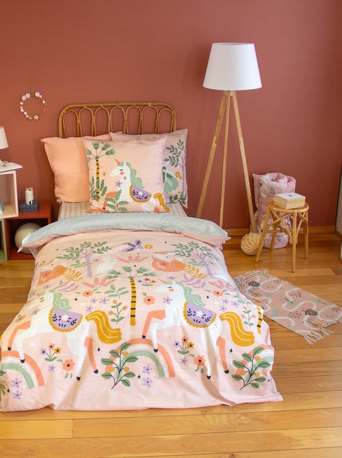 Conjunto de cama para 1 pessoa, 2 peças: capa de edredão + fronha de almofada - Kiabi