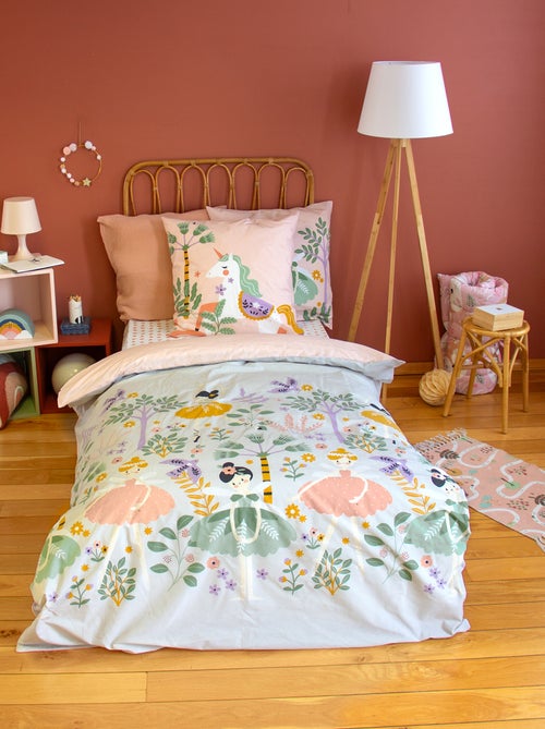 Conjunto de cama para 1 pessoa, 2 peças: capa de edredão + fronha de almofada - Kiabi