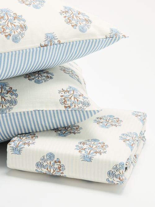 Conjunto de cama para 2 pessoas - 1 capa de edredão + 2 fronhas - Kiabi