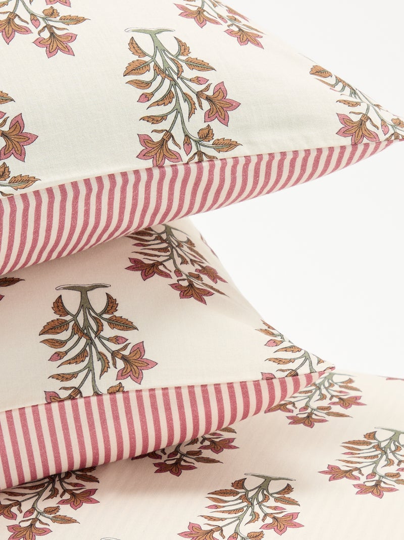 Conjunto de cama para 2 pessoas - 1 capa de edredão + 2 fronhas Rosa - Kiabi