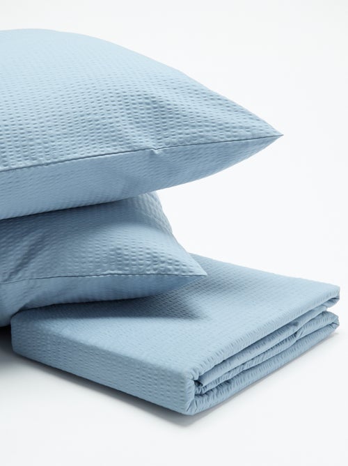 Conjunto de cama para 2 pessoas - 240 x 220 cm em seersucker - Kiabi Conjunto de cama para 2 pessoas - 240 x 220 cm em seersucker - Kiabi