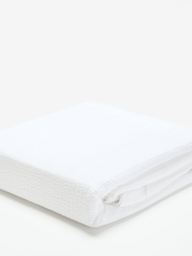 Conjunto de cama para 2 pessoas - 240 x 220 cm em seersucker Branco - Kiabi