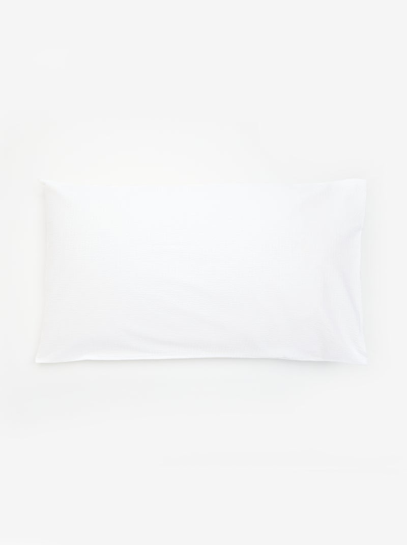 Conjunto de cama para 2 pessoas - 240 x 220 cm em seersucker Branco - Kiabi