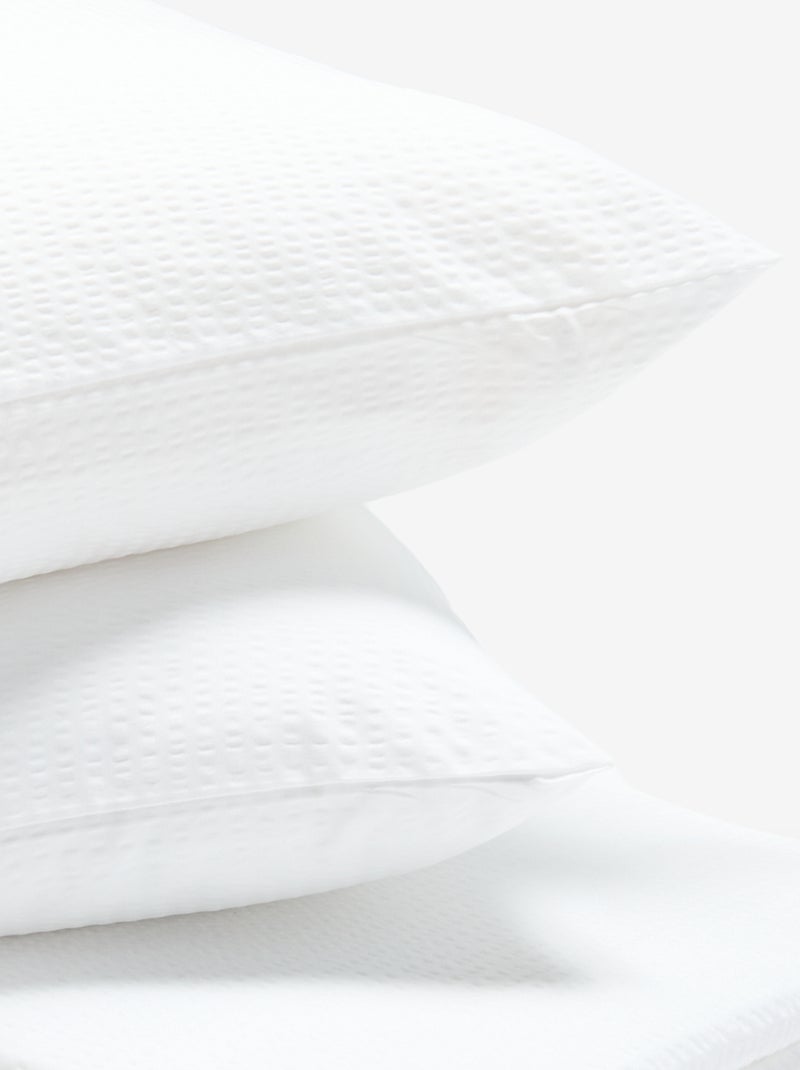 Conjunto de cama para 2 pessoas - 240 x 220 cm em seersucker Branco - Kiabi