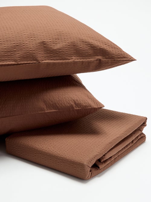 Conjunto de cama para 2 pessoas - 240 x 220 cm em seersucker - Kiabi Conjunto de cama para 2 pessoas - 240 x 220 cm em seersucker - Kiabi