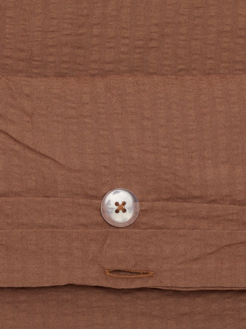 Conjunto de cama para 2 pessoas - 240 x 220 cm em seersucker Castanho - Kiabi