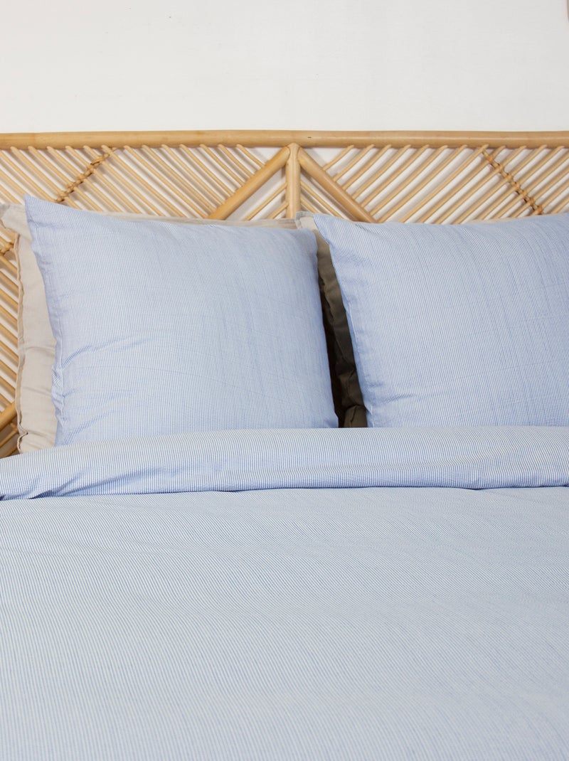Conjunto de cama para 2 pessoas 3 peças - Capa de edredão + 2 fronhas Azul - Kiabi