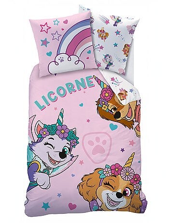 Conjunto de cama 'Patrulha Pata' 2 peças: 1 capa de edredão individual + 1 fronha