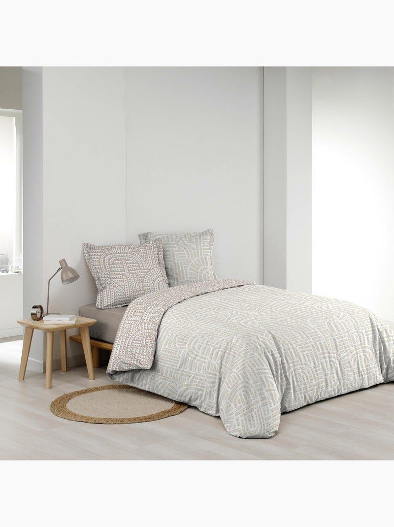 Conjunto de cama percal de algodão eliot douceur d'intérieur Bege - Kiabi