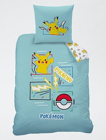 Conjunto de cama 'Pokemon' 2 peças 1 pessoa: capa de edredão + fronha