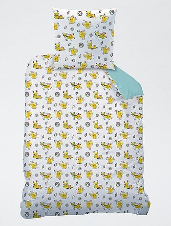 Conjunto de cama 'Pokemon' 2 peças 1 pessoa: capa de edredão + fronha