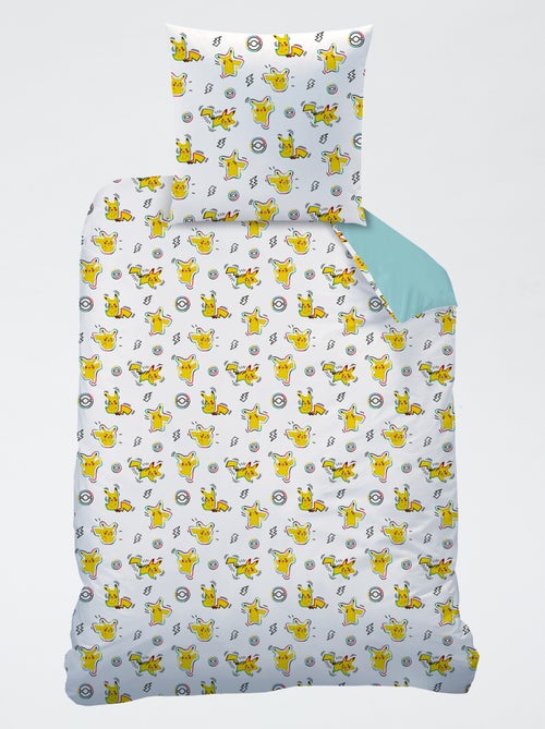 Conjunto de cama 'Pokemon' 2 peças 1 pessoa: capa de edredão + fronha - Kiabi Conjunto de cama 'Pokemon' 2 peças 1 pessoa: capa de edredão + fronha - Kiabi