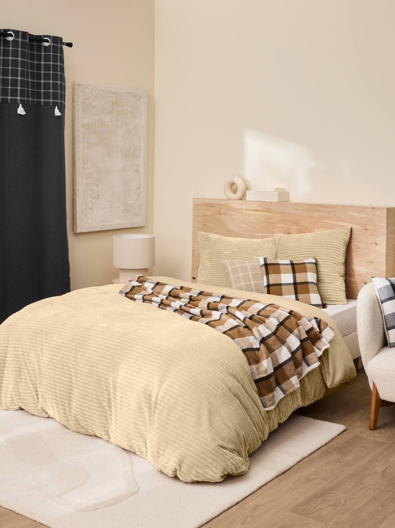 Conjunto de cama poliéster flanelle douceur d'intérieur Bege-areia - Kiabi
