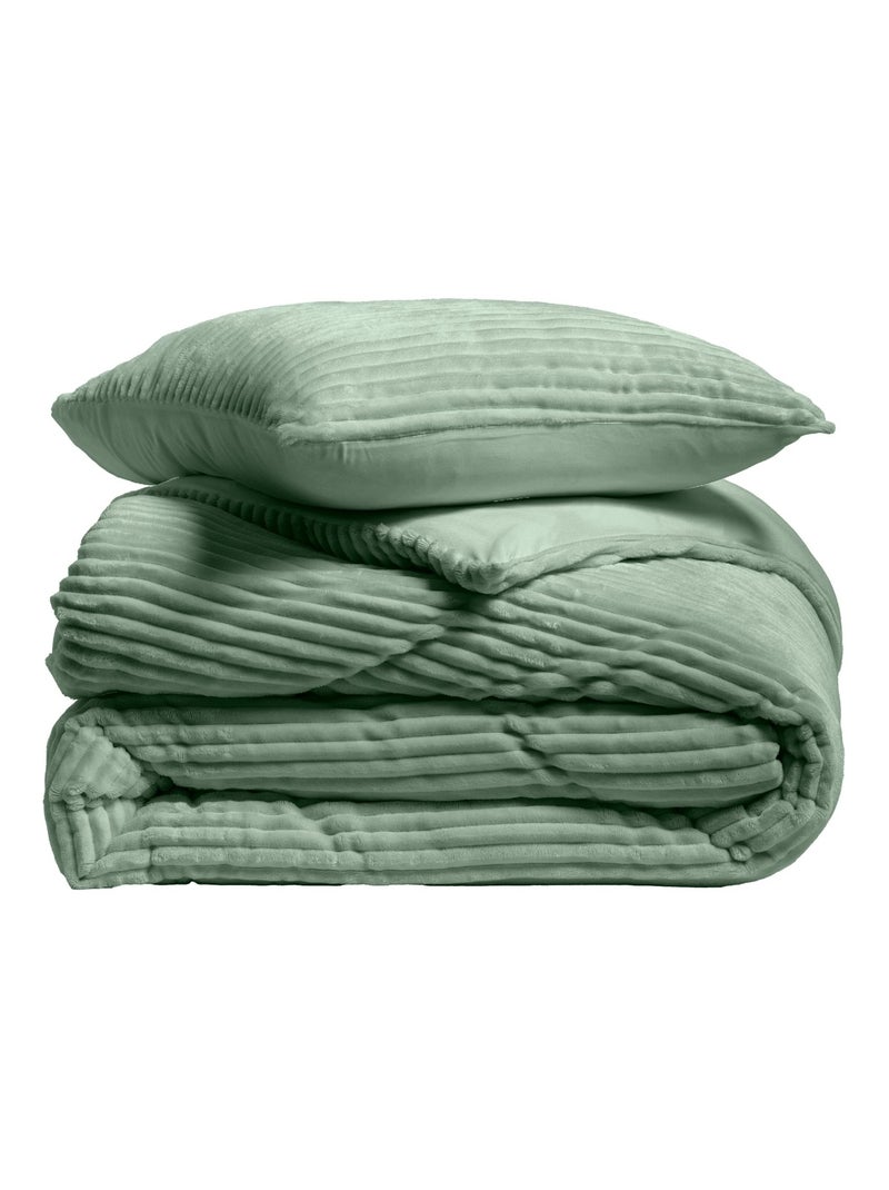 Conjunto de cama poliéster flanelle douceur d'intérieur Verde - Kiabi