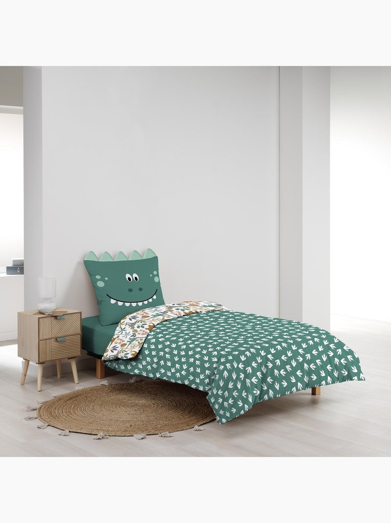 Conjunto de cama reversível de 2 peças para dinossauros Verde - Kiabi