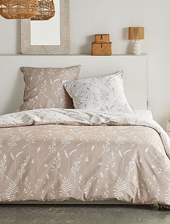 Conjunto de cama reversível folhas - 2 pessoas
