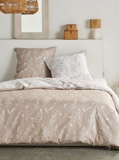 Conjunto de cama reversível folhas - 2 pessoas - Kiabi