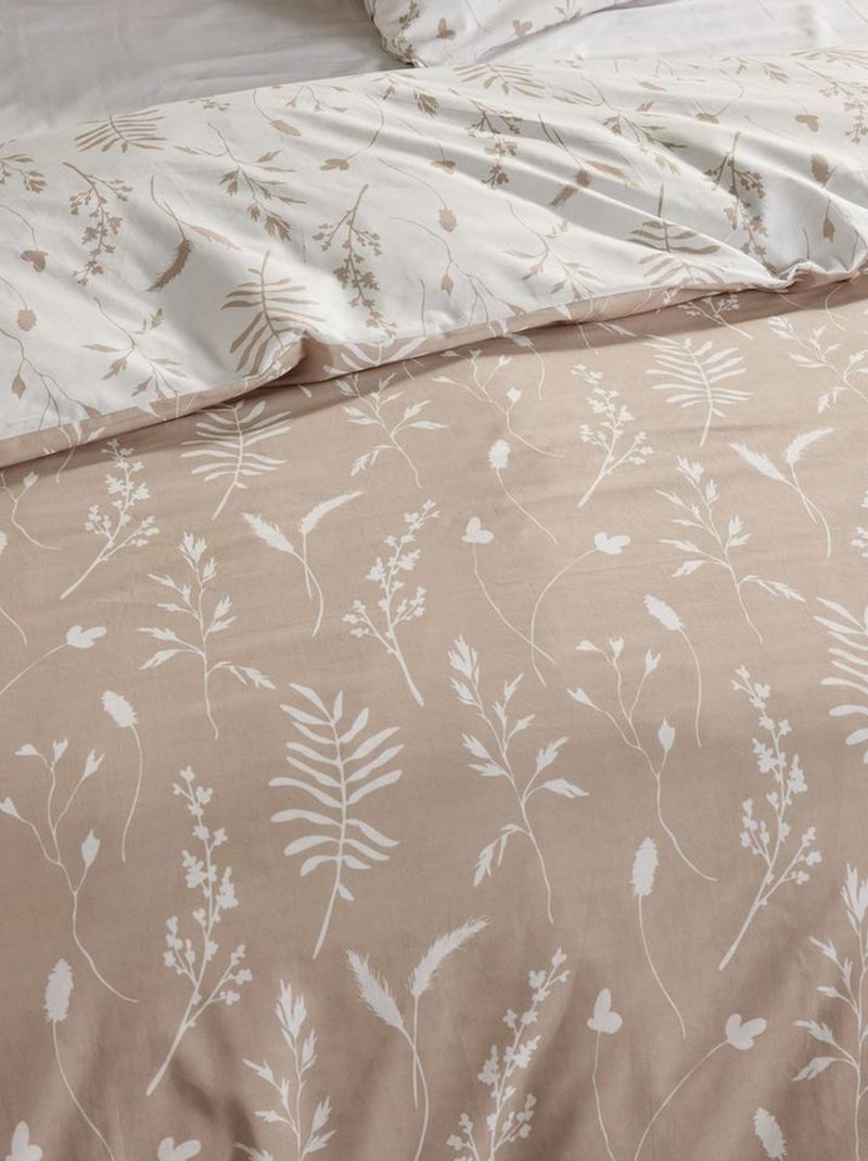 Conjunto de cama reversível folhas - 2 pessoas Cinza - Kiabi
